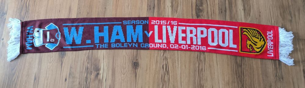 West Ham Liverpool 2016 Premiere League szalik klubowy