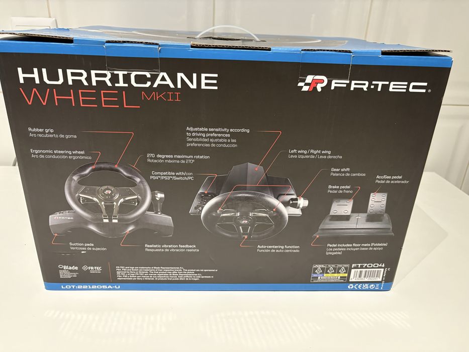 Volante com Pedais Hurricane Weel MKII FR TEC