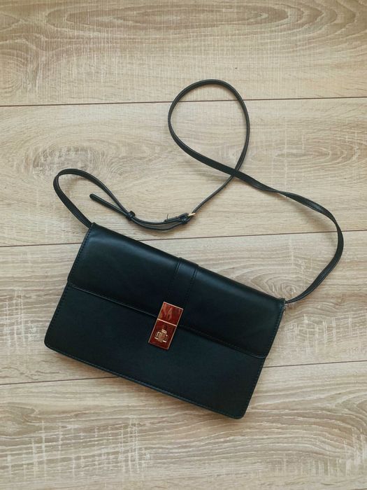 Mango czarna torebka na ramię listonoszka