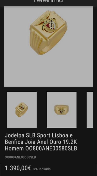 Anel de Ouro do SL Benfica 19,2K  7 gs