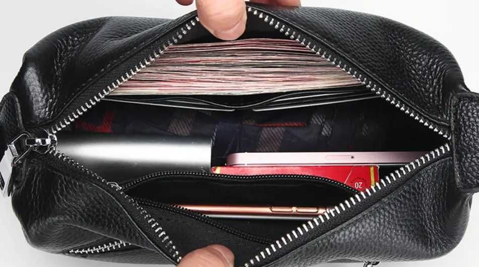 Мужской клатч барсетка сумка с ручкой натуральная кожа Feidikabolo Top