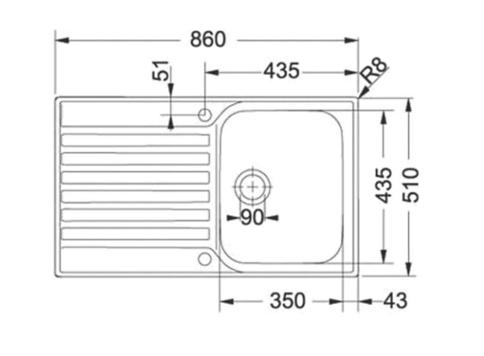 Zlewozmywak jednokomorowy Franke Ascona stal srebrny