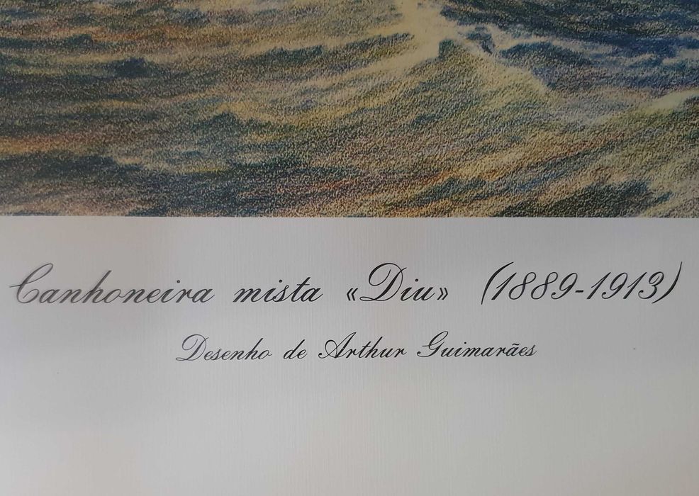 Poster da Canhoneira mista DIU (1889/1913), do Museu de Marinha - 1992