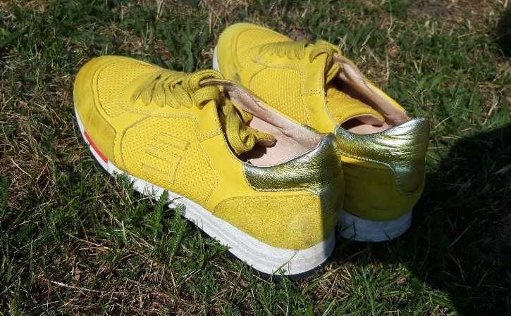 Adidasy żółte skora 38