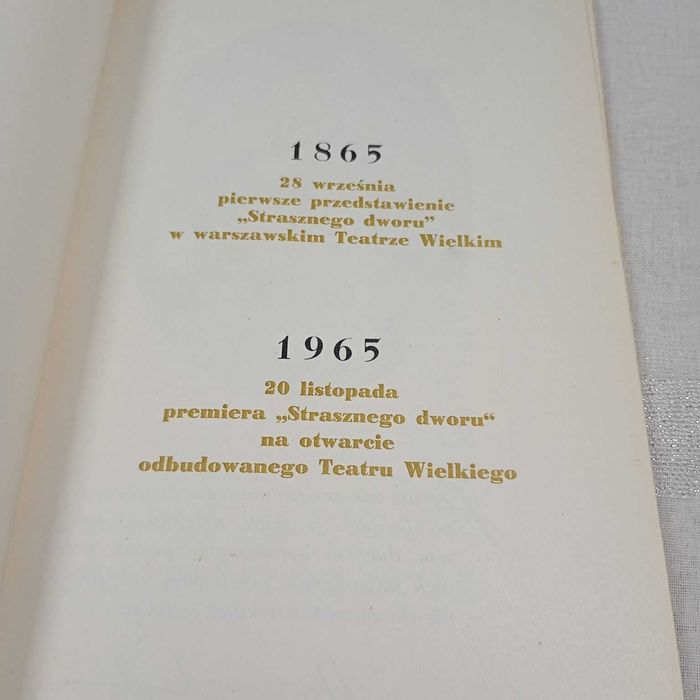 Straszny dwór. Moniuszko. Teatr Wielki. Program teatralny