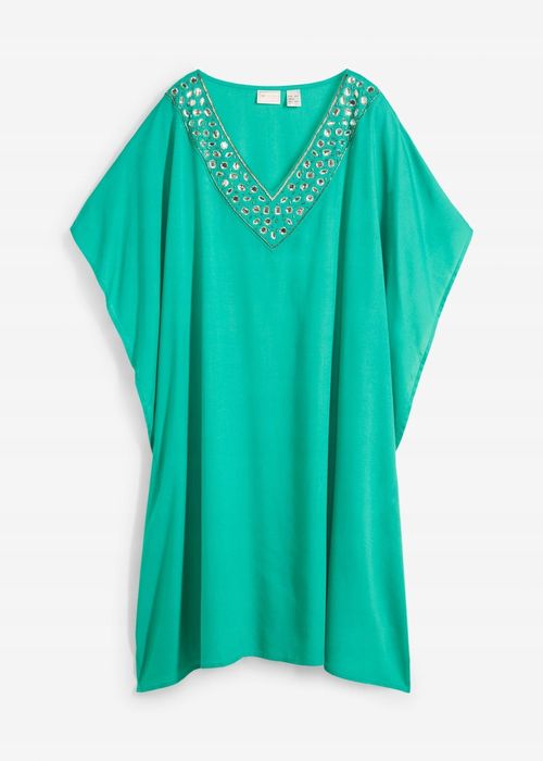 B.P.C tunika plażowa ekskluzywna z kamieniami zielona 52/54.