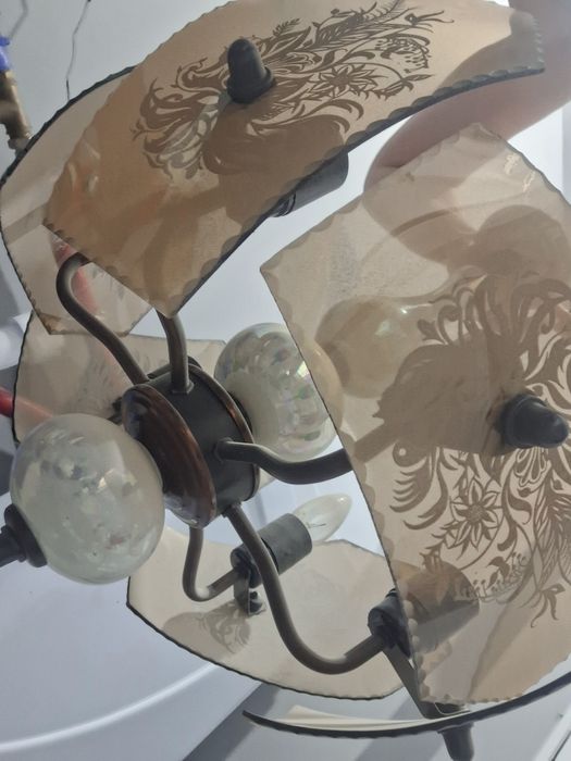 Lampa/żyrandol 5-ramienny szklany