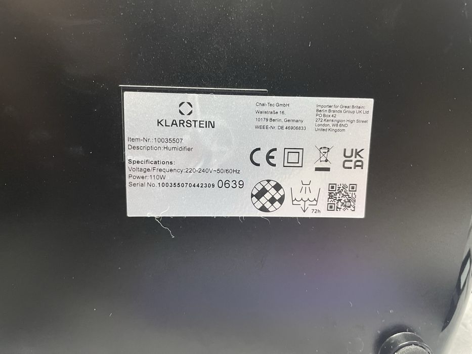 Увлажнитель воздуха Klarstein VapoAir Opal Smart (Германия)