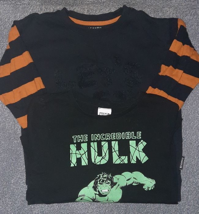 2 bluzki długi rękaw  Resered, Marvel, 110