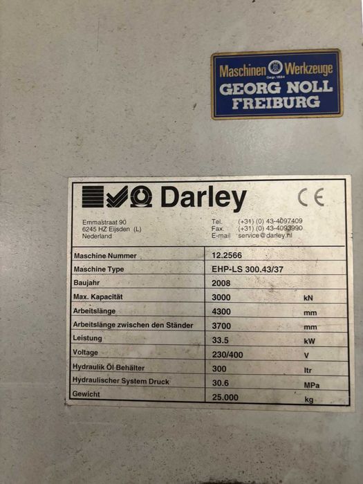 Prasa krawędziowa Darley EHP-LS 300.43/37 2008r