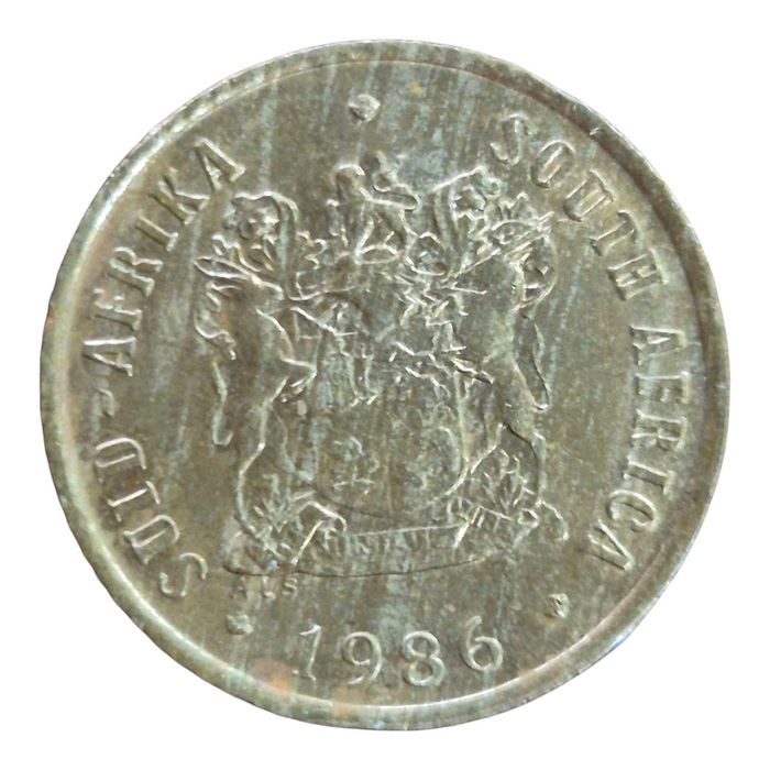África do Sul. Moeda 1 cent 1986