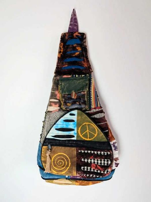 składany plecak hippie patchworkowy bawełniany etno kolorowy nepal