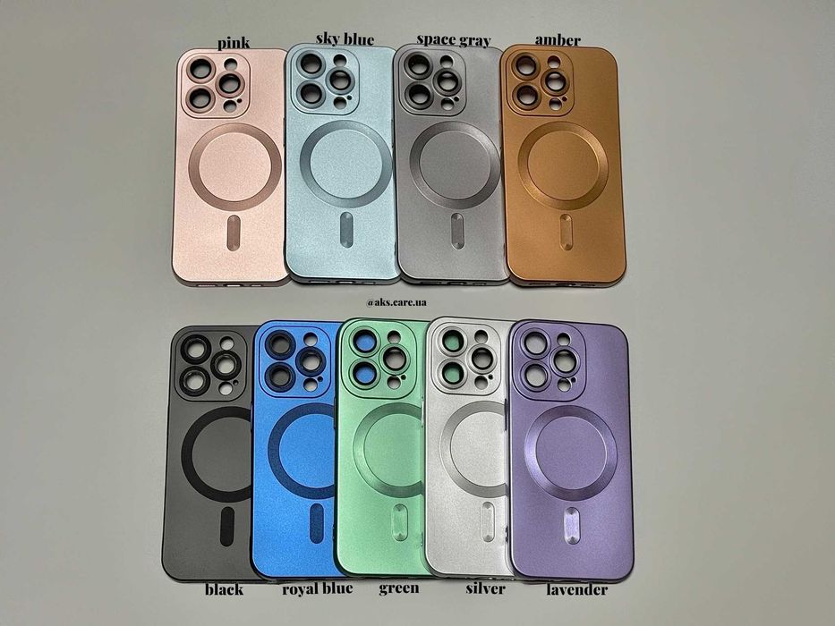 Фіолетовий силікон чохол MagSafe магніт протиударний з лінзами iPhone