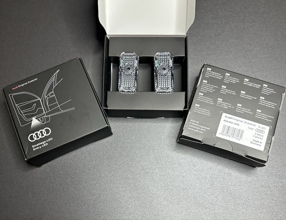 Проекция логотипа авто Audi, Оригинальная LED подсветка дверей