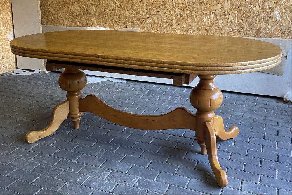 Dębowy Zestaw Stół z Krzesłami 6X Rozkladany