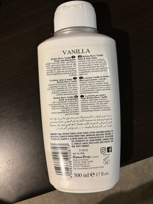 Лосьйон для тіла та рук Bettina Barty Vanilla