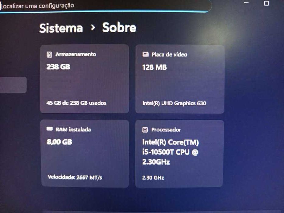 Computador All In One Dell / i5-10500T / Ecrã FHD 24 / SSD / 8GB DDR4