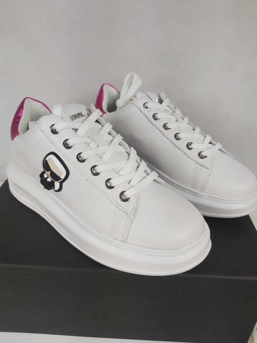 Oryginalne sneakersy KARL LAGERFELD skorzane trampki 37