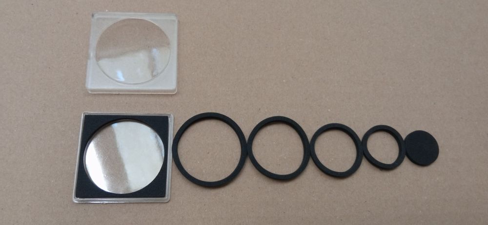 Kapsle na monety max 40 mm z regulacją średnicy