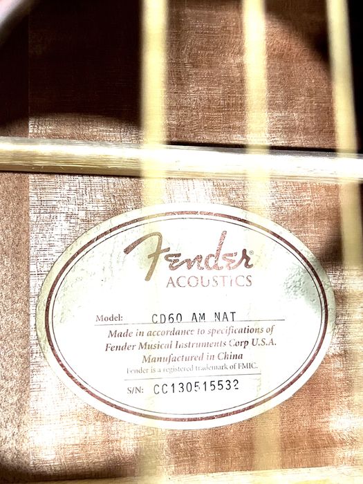Гитара акустическая Fender CD 60 + Чохол у подарунок