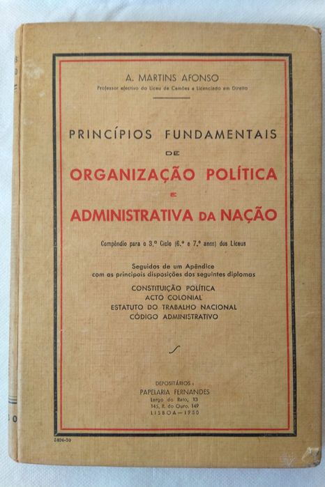 Princ. Fundam. de Organização Política e Administrativa da Nação