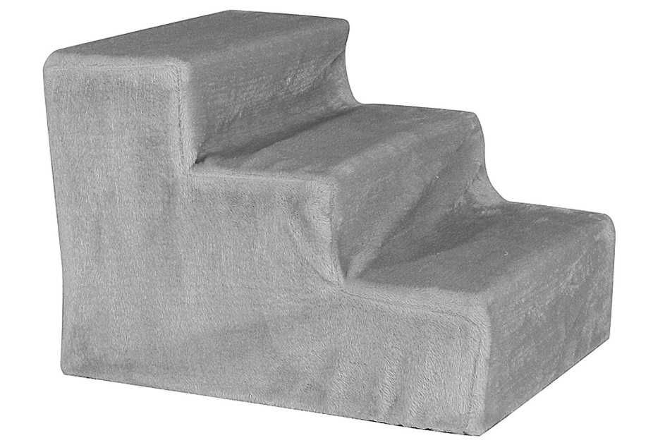 lionto Schody dla zwierząt domowych z pluszowym pokrowcem, 46x36x34 cm