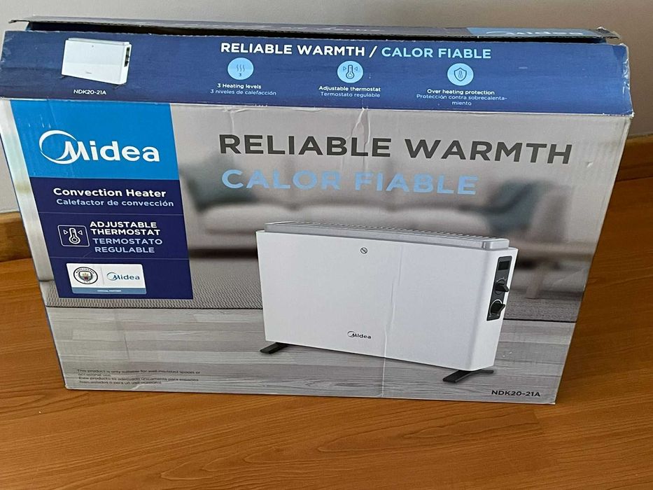 Radiador elétrico MIDEA baixo consumo, como novo | 2000 W | Silencioso