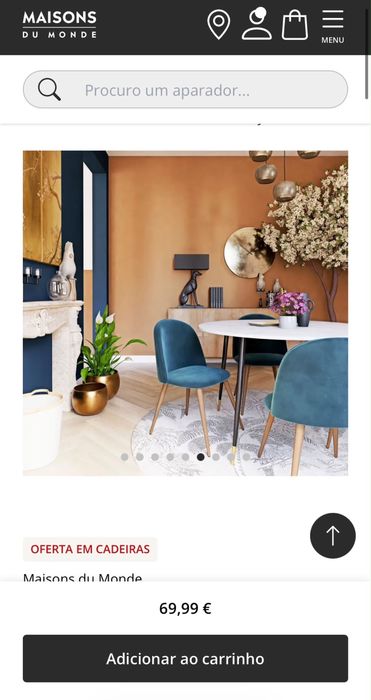 4 cadeiras azul veludo maison du monde