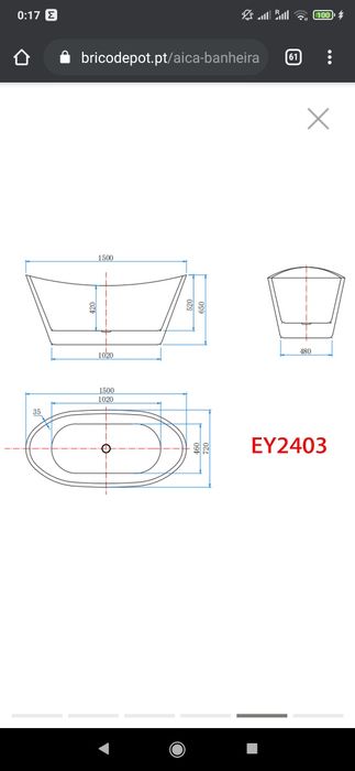 Banheira de Ilha Aica - Danificada