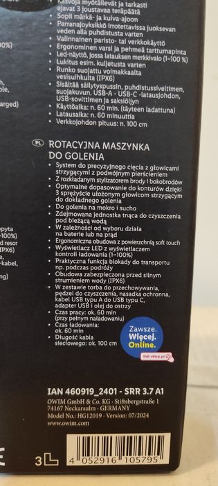 Rotacyjna maszynka do golenia SilverCrest