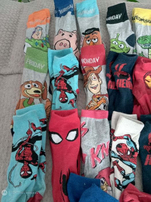 27 - 30 paka zestaw skarpetek spiderman Sonic toy story
