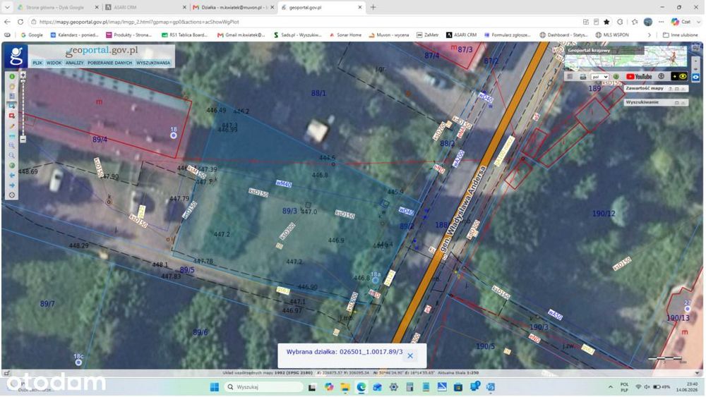 958 M² | Wz Na 2 Domy | Widok Na Chełmiec