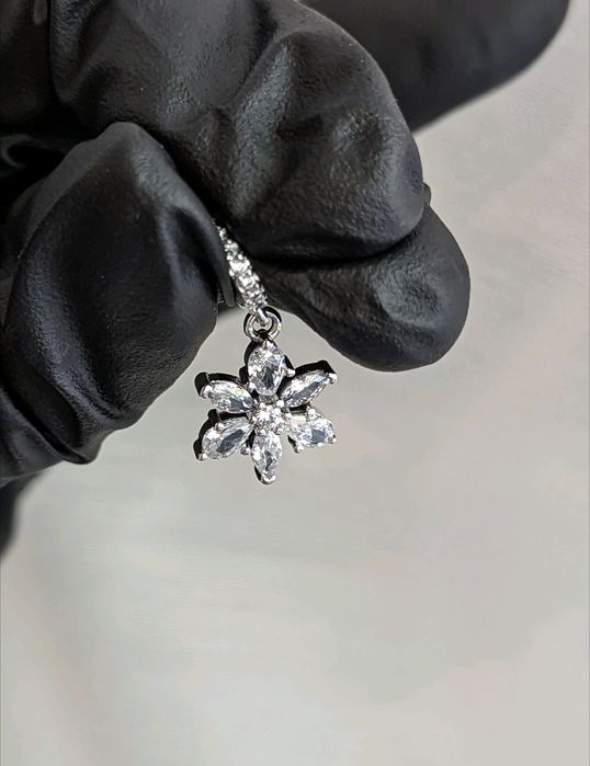 Pandora квітка шарм підвіска Блискучій Гербарій