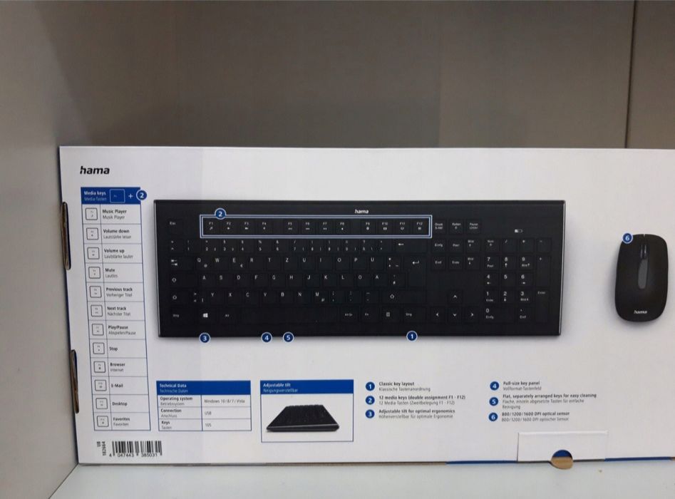 Nowa Klawiatura i Mysz bezprzewodowa do komputera USB 2,4GHz zestaw Co