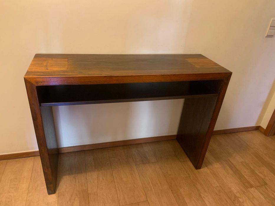 Conjunto Mesa de Centro e Consola em Madeira Exotica