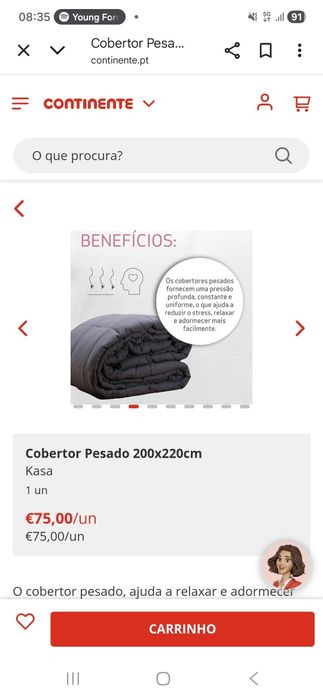 Cobertor pesado kasa 200 x  220 cm