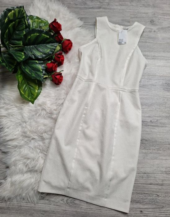 Nowa sukienka midi komunia wesele taliowana h&m  m 38 pięknie odszyta