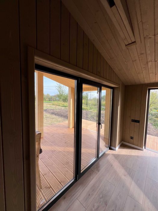 Каркасний будинок 52 м2 з терасою. Фундамент та меблі під ключ