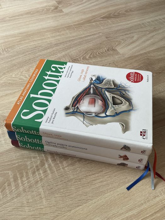 atlasy anatomiczne sobotta mianownictwo angielskie; tom 1, 2 i 3