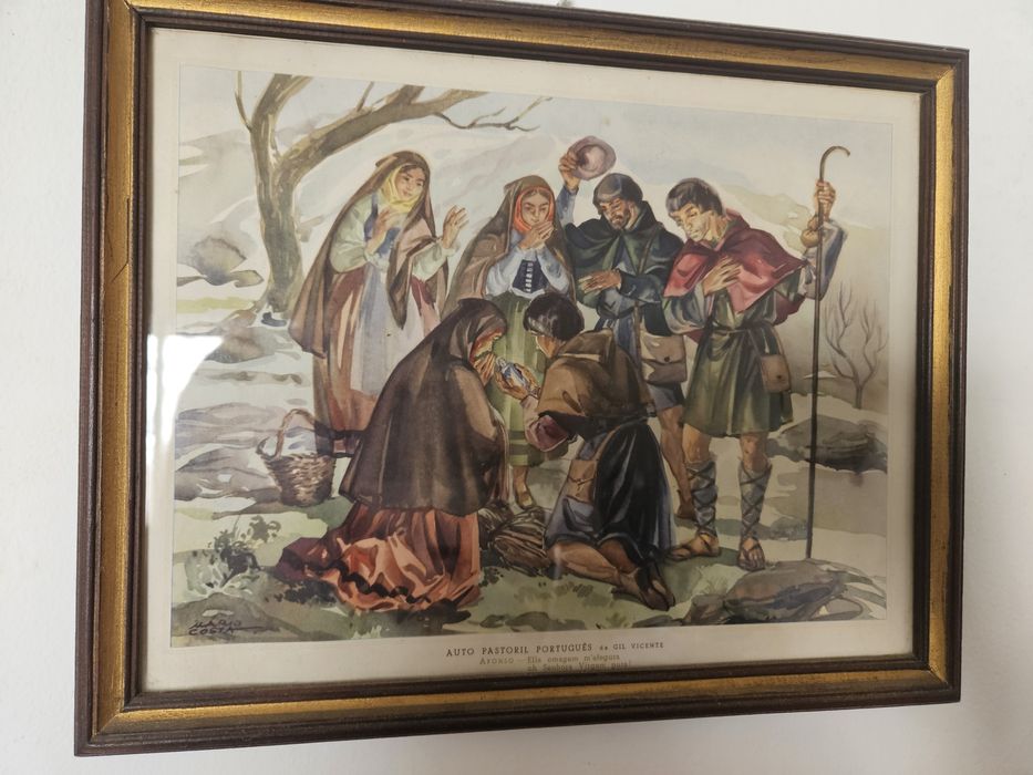 Tela religiosa com moldura