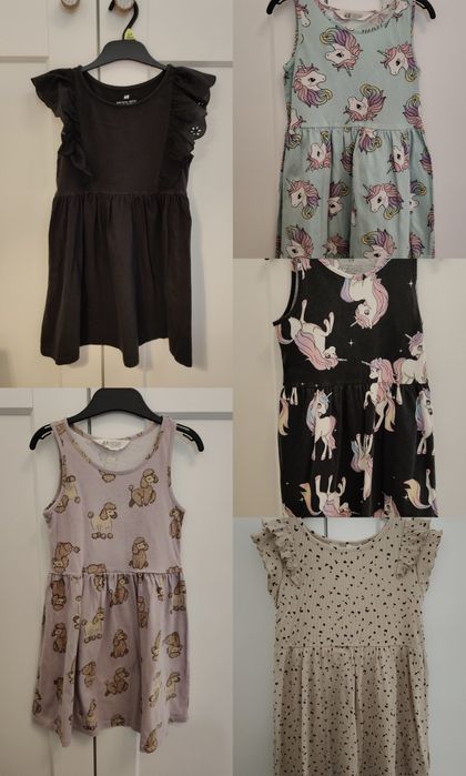 Komplet 5 sukienek letnich h&m 110/116