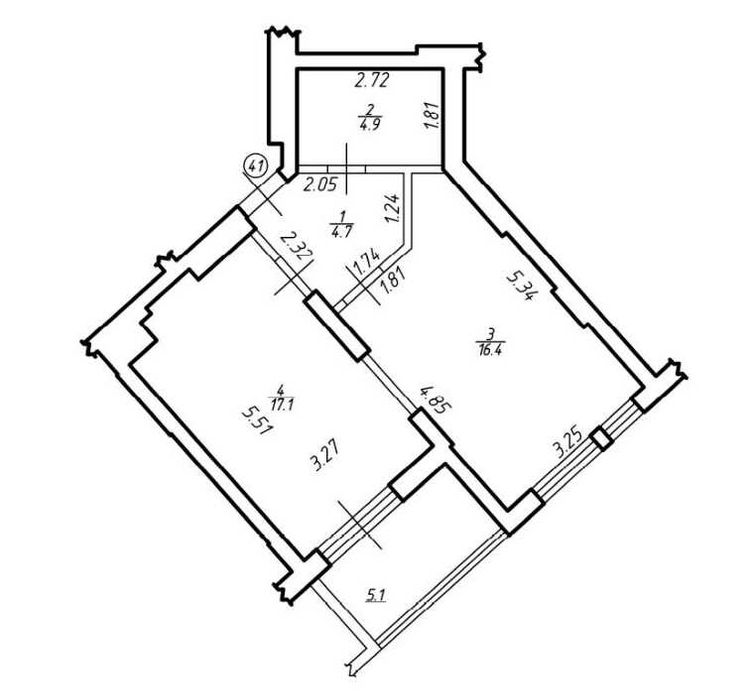 Однокімнатна квартира 48,2м² Шевченківський р-н ЖК Comfort Hill