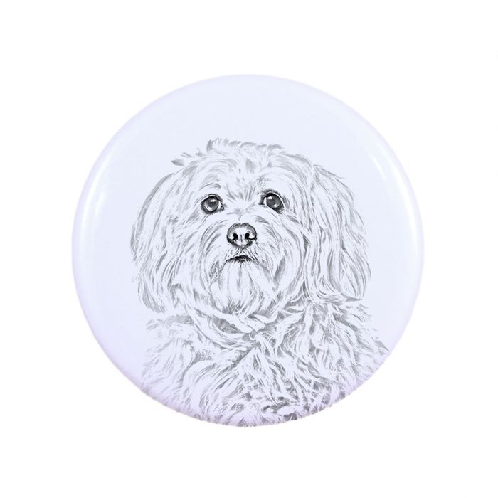 Hawańczyk przypinka z psem duża Art-Dog