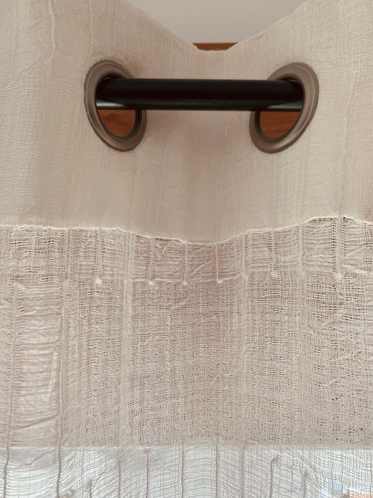 Cortina fio natural, cor bege