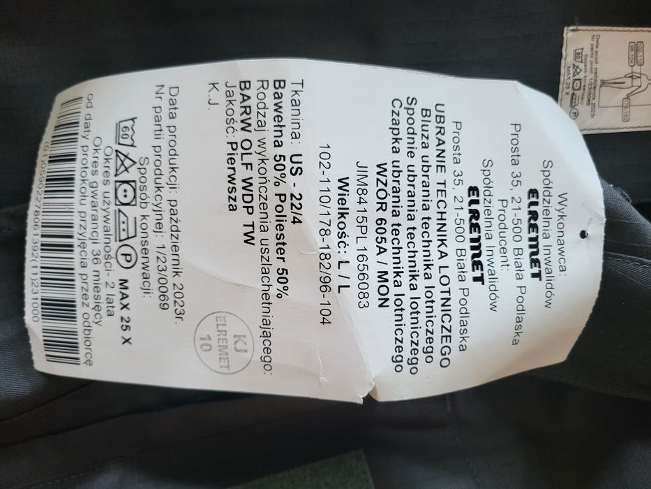 Ubranie technika lotniczego L/L