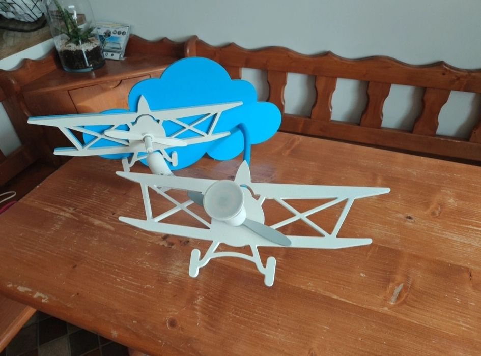 Lampka kinkiet niebieski samoloty Novodworski