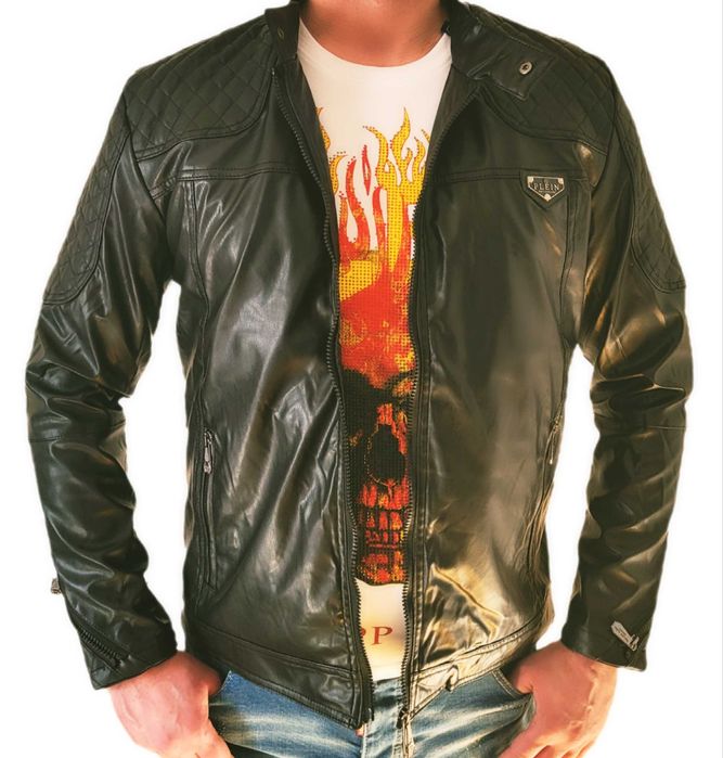 Philipp Plein Kurtka Męska Ramoneska Eco S-3XL