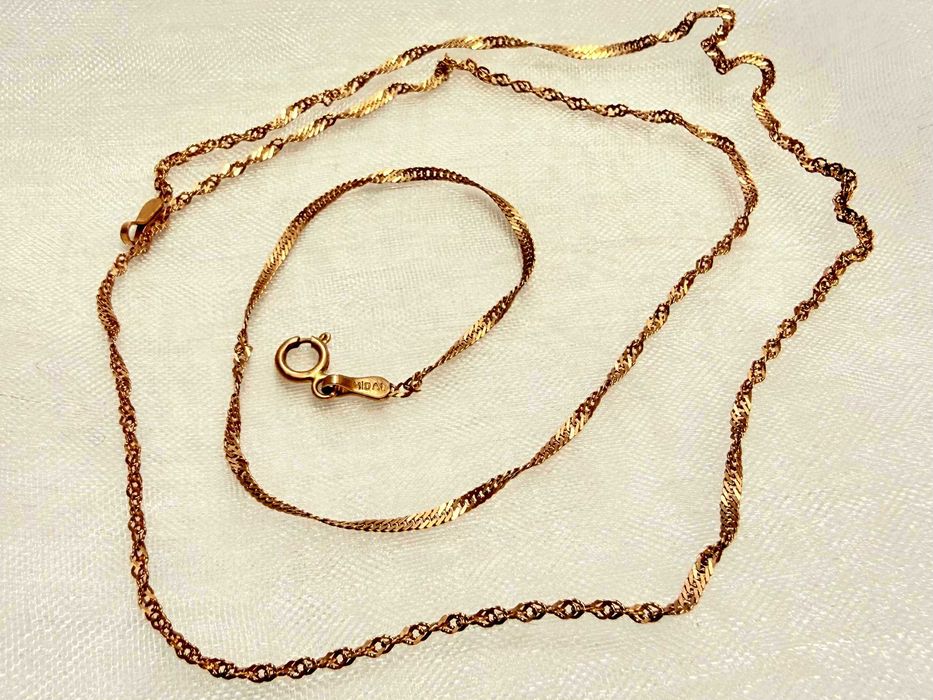 Łańcuszek złoty 585 Singapur | 1,57 g | dł. 51 cm | UŻYWANY |