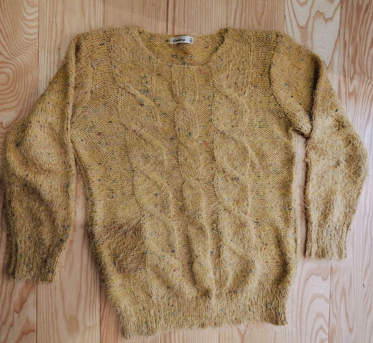 Ciepły musztardowy sweter  M/L