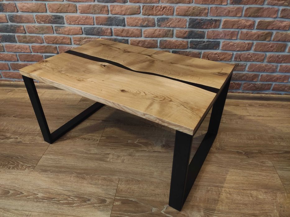 Stół Stolik Kawowy Żywica Lite Drewno Dąb Rzeka Olejo-wosk LOFT Różne